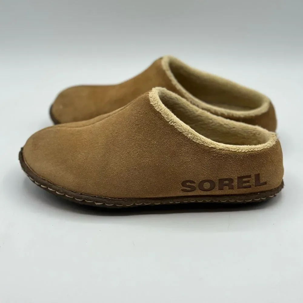 Sorel Lanner Ridge II Youth Slipper Camel Brown Size 2